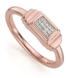 Monica Vinader Baja Deco Diamond Ring In Rose Gold/ Diamond