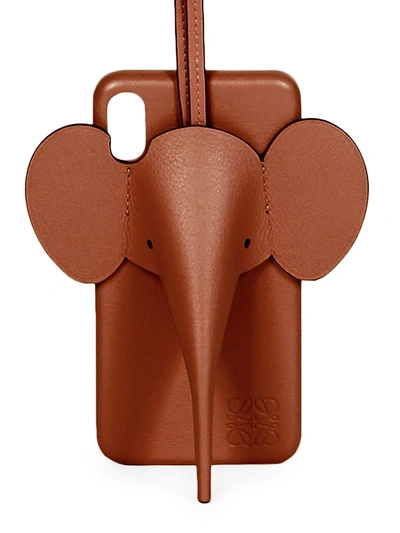 Loewe Elephant Leather Iphone X/xs Cover In Tan