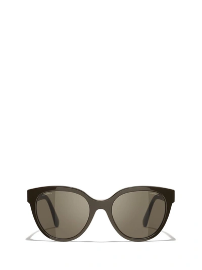 Pre-owned Chanel Butterfly Sunglasses In Brown