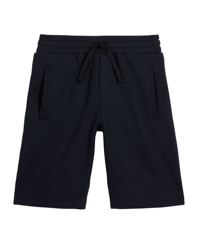 Dolce & Gabbana Kids' Boy's Jersey Shorts W/ Logo Patch In Navy