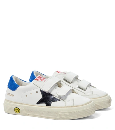 Golden Goose Kids' Old School Touch-strap Low-top Sneakers In White