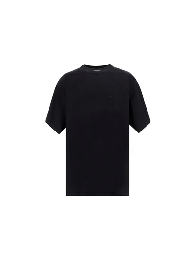 Balenciaga Crinkled T Shirt Black In Black/black