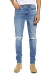 Monfrere Greyson Ripped Skinny Fit Jeans In Distressed Sicily
