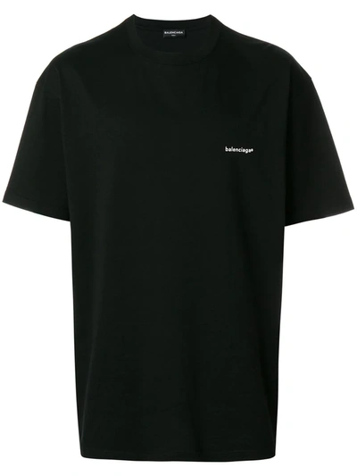 Balenciaga Logo Graphic Crew Neck T-shirt, Black