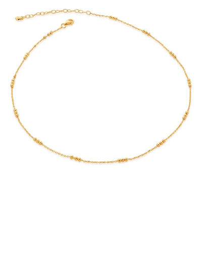 Monica Vinader Gold Plated Vermeil Silver 18-20' Triple Beaded Chain Necklace