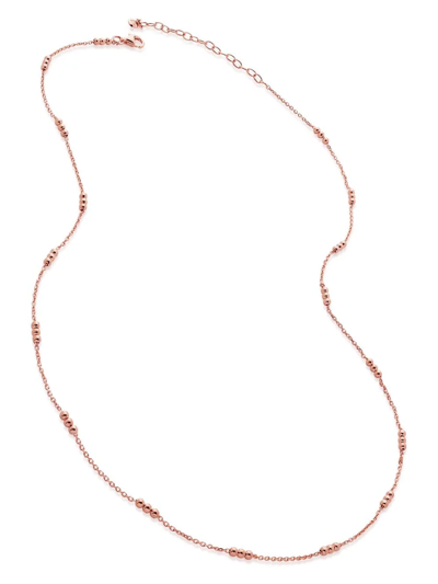 Monica Vinader Rose Gold Plated Vermeil Silver 18-20' Triple Beaded Chain Necklace