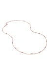 Monica Vinader Triple Beaded Chain Necklace In Rose Gold