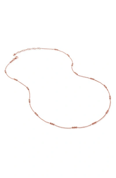 Monica Vinader Triple Beaded Chain Necklace In Rose Gold