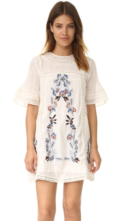 Free People Perfectly Victorian Embroidered Mini Dress In Cream | ModeSens