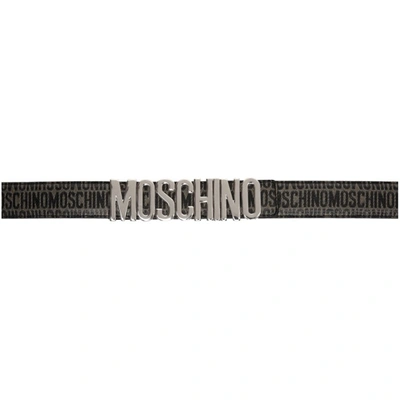 Moschino Men's Logo-buckle Leather Belt In White