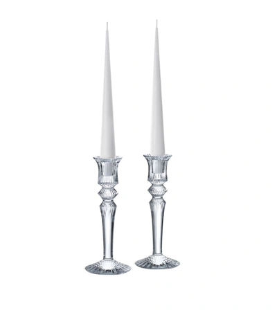 Baccarat Crystal Mille Nuits Candlesticks (set Of 2) In Clear