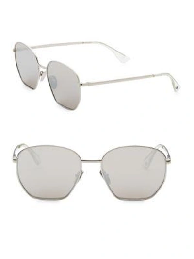 Karen Walker 55mm Ottoman Square Sunglasses In Platinum