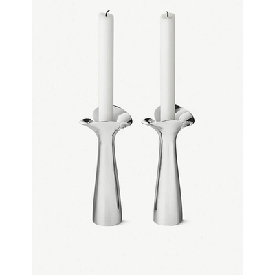 Georg Jensen Bloom Botanica 2-piece Stainless Steel Candleholder Set