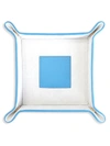 Royce New York Suede-lined Leather Catchall Valet Tray In Light Blue