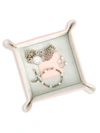 Royce New York Suede-lined Leather Catchall Valet Tray In Light Pink