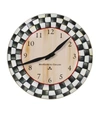 Mackenzie-childs Courtly Check Wall Clock In Black/white