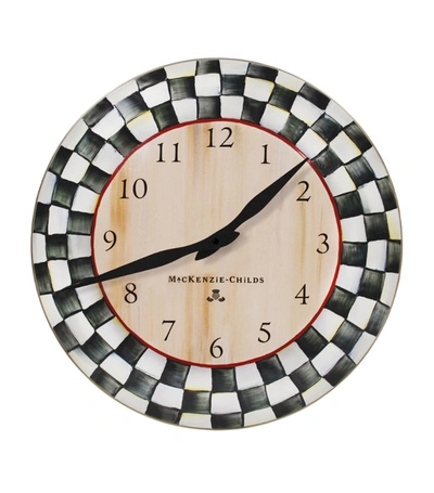 Mackenzie-childs Courtly Check Wall Clock In Black/white