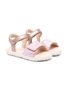 Geox Kids' Little Girl's Haiti Metallic Strap Sandals In Antique Rose