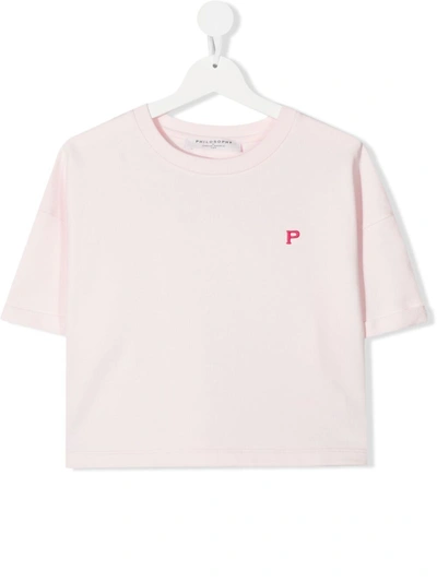 Philosophy Di Lorenzo Serafini Teen Logo-embroidered Sweatshirt T-shirt In Pink