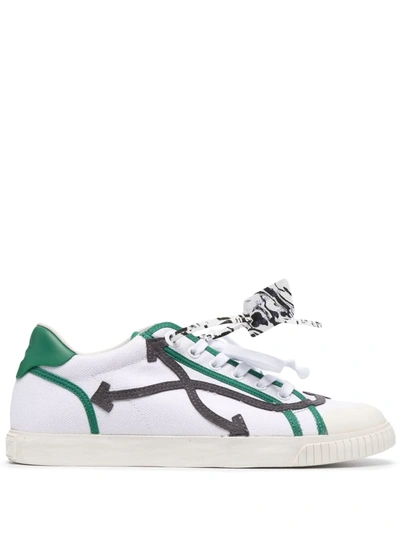 Off-white White & Grey New Vulcanized Low Sneakers