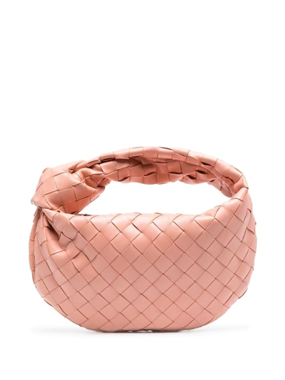 Bottega Veneta 'mini Bv Jodie' Knotted Handle Intrecciato Leather Clutch In Pink