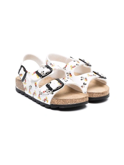 Moa Kids' Mickey Mouse-print Sandals In White