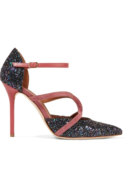 Malone Souliers Veronica Suede-trimmed Sequined Leather Pumps