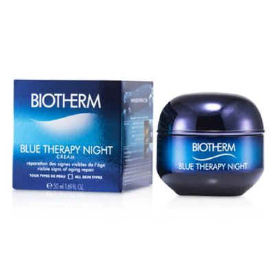 Biotherm Blue Therapy Night Cream (for All Skin Types) In Blue / Cream / Dark