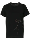 Cool Tm Vintage Distressed & Embroidered T-shirt In Black