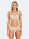 Hanky Panky V-neck Retro Lace Bralette In Chai