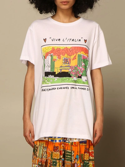 Alessandro Enriquez T-shirt With Print In Multicolor