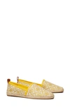 Tory Burch T Monogram Espadrille Flat In Goldfinch/ Aged Camello