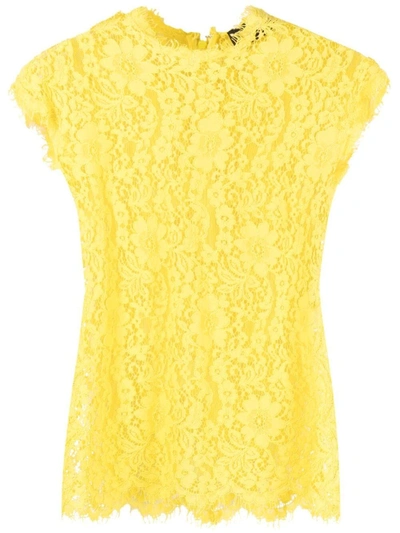 Dsquared2 Floral Lace Blouse In Yellow