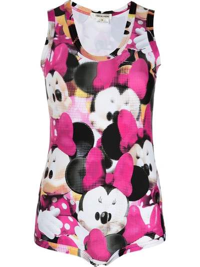 Comme Des Garçons Multicolor Disney Edition Print Bodysuit In Pink