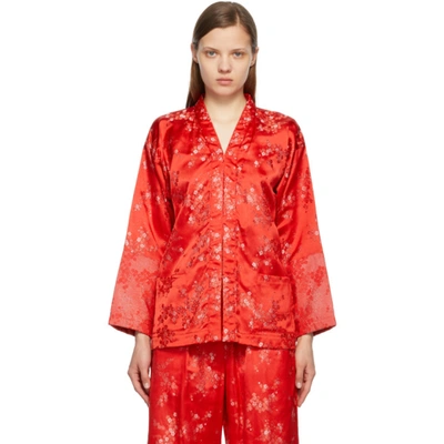 Comme Des Garçons Comme Des Garçons Red Jacquard Jacket