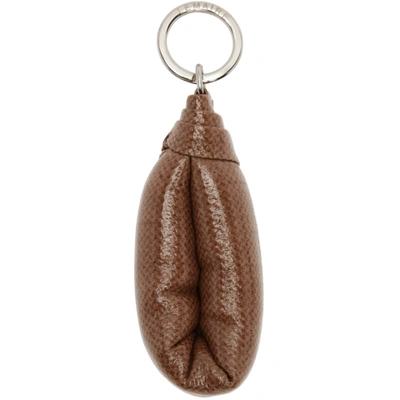Lemaire Brown Wadded Keychain In 453 Safari Brown