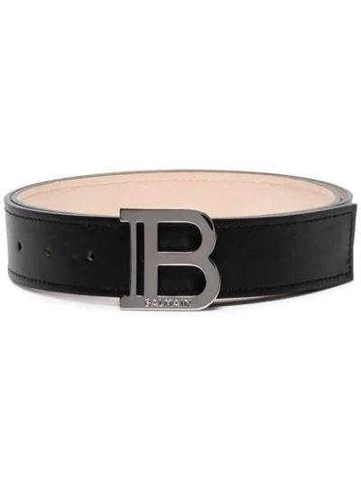 Balmain Logo Buckle Belt In Black