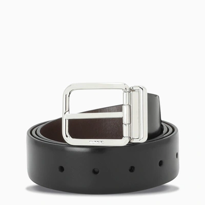 Prada Black/ebony Reversible Belt