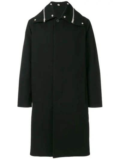 Givenchy Double Zip Collar Black Wool Coat