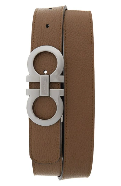 Ferragamo Reversible Leather Belt In Brown