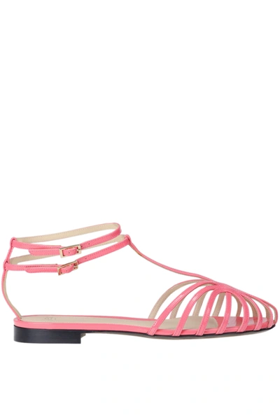 Alevì Patent-leather Sandals In Shocking Pink