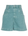 Isabel Marant Denim Shorts In Emerald Green