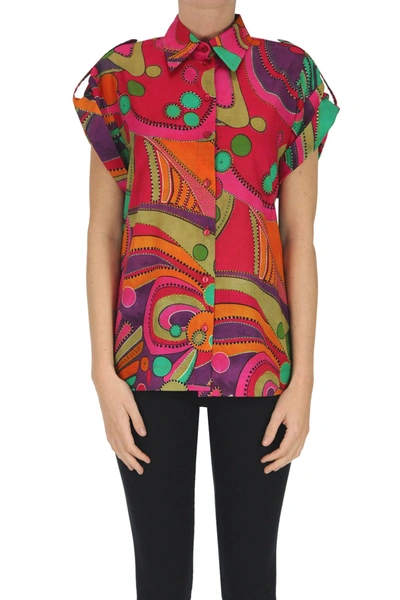 Alberta Ferretti Printed Cotton T-shirt In Multicoloured
