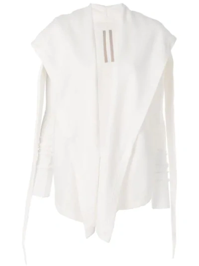 Rick Owens Drkshdw Draped Collar Sweatshirt - White In White