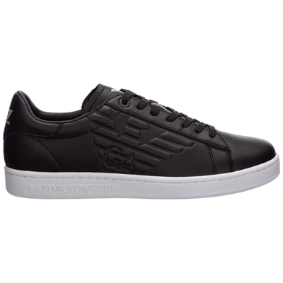 Ea7 Men's Shoes Leather Trainers Sneakers  Classic Cc In Black