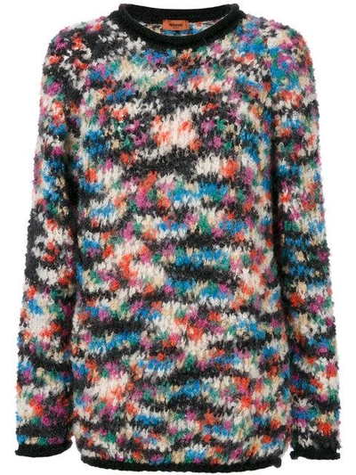 Missoni Oversized Open-knit Wool-blend Sweater In Multi