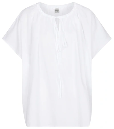 Totême Gathered Crepe Blouse In White
