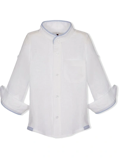 Lapin House Contrast-trim Cotton Shirt In White