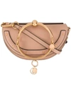 Chloé Nile Mini Leather Shoulder Bag In Neutrals