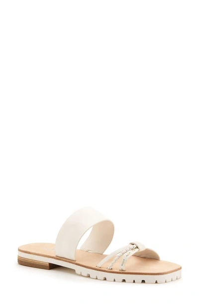 Botkier Mindy Braided Leather Flat Sandals In White